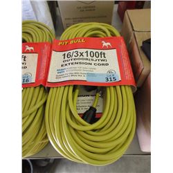 New 16/3 x 100 Foot Out Door Extension Cord