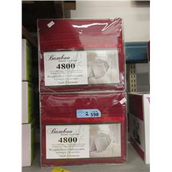 2 New Twin 3 Piece Polyester Sheet Sets - Red