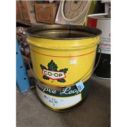 Vintage 25 LB Maple Leaf Grease Can