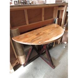 Wood Half Moon Table - 20" x 43" x 31" tall