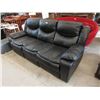 Image 1 : New 7 Foot Black Leather Manual Reclining Sofa