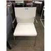 Image 1 : New White Bonded Leather Side Chair - Chrome Frame