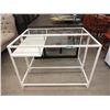 Image 1 : White Metal Framed Console Table with Glass Top