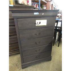 New 5 Drawer Dresser - Dark Grey