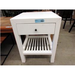 New White End Table with Drawer