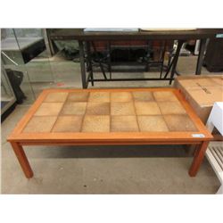 Large Tile Top Wood Coffee Table