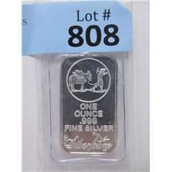 1 Oz. .999 Fine Silver "Miner & Mule" Bar