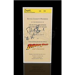 INDIANA JONES AND THE LAST CRUSADE - Royal Charity Premiere Ticket (Signed by Michael Sheard)
