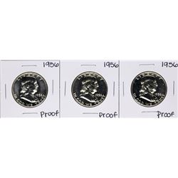 Lot of (3) 1956 Proof Franklin Half Dollar Coins
