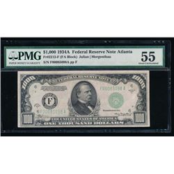 1934A $1000 Atlanta Federal Reserve Note PMG 55