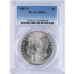 1881-S $1 Morgan Silver Dollar Coin PCGS MS61