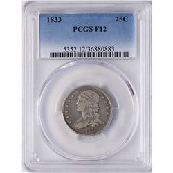 1833 Capped Bust Quarter Coin PCGS F12