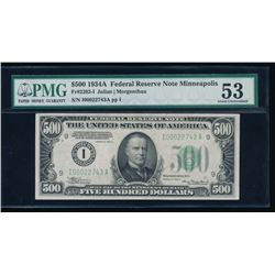 1934A $500 Minneapolis Federal Reserve Note PMG 53