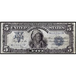 1899 $5 Indian Chief Silver Certificate Note