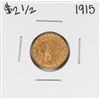 Image 1 : 1915 $2 1/2 Indian Head Quarter Eagle Gold Coin