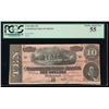 Image 1 : 1864 $10 Confederate States of America Note PMG 55