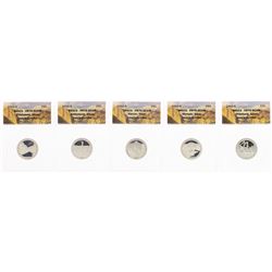 Lot of (5) 2011-S Proof Silver America Beautiful Quarter Coins ANACS PR70 DCAM