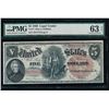 Image 1 : 1880 $5 Legal Tender Note PMG 63EPQ