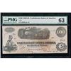 Image 1 : 1862-63 $100 Confederate States of America Note PMG 63