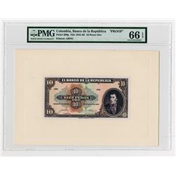 Banco de la Republica, 1941, 10 Pesos Oro Proof Banknote.