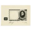 Image 1 : Max Svabinsky Signed Czech Essay Banknote Engraving.