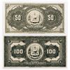 Image 1 : National Bank of Santo Domingo, ca.1890-1920 Bromide Photo Proofs of Backs of Unissued Bank Pair.