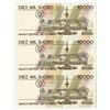 Image 1 : Banco Central del Ecuador, 1988-98, 10000 Sucres Uncut Sheet of 3 Progress Proofs.
