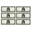 Image 1 : American Bank Note Co. Specimen. Series of 1929 Uncut Block of 6 Notes With Watermark Used on Modern