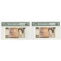 Bank of England, ND (1984-86) High Grade Sequential Banknote Pair.