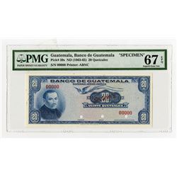 Banco De Guatemala, ND (1963-65) Specimen Banknote, Finest Known in the PMG Census.