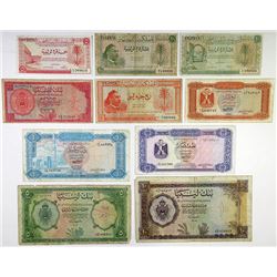 Various Libyan Issuers. 1951-1972. Group of 10 Issued Banknotes.