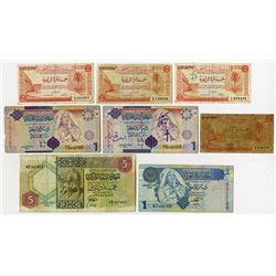 United Kingdom of Libya & Central Bank of Libya. 1951-2004. Octet of Circulated Issued Notes.