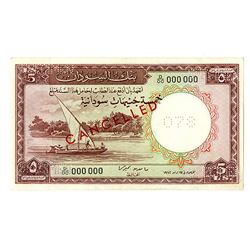 Bank of Sudan, 1962, Specimen Note