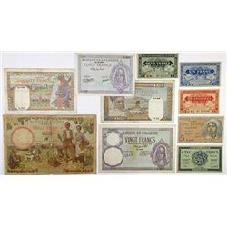 Banque de l'Algerie. 1940-1944. Group of 10 Issued Banknotes.