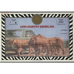 Lion Country Safari, Inc., 1978 Specimen Stock.