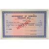 Image 1 : Government of Dominica. ND(1970's). Specimen Treasury Bill.