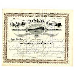 Alaska Gold Company, January 28th, 1889 Stock Certificate, One of the Earliest Alaska Mining Certifi