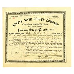 Copper River Copper Company, 1908 I/U Stock Certificate.