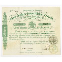 Great Northern Copper Mining Co. of South Australia, Ltd., 1859 Issued Stock Certificate