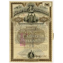 State of Louisiana, 1892 I/C Bond Signed by Murphy Foster as Governor.