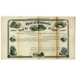 State of Minnesota City of St. Paul, 1860s Specimen Bond