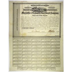 Maysville & Lexington Rail Road Co. 1853. I/U Bond.