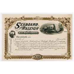 Seaboard and Raleigh Rail Road Co., ca.1880-1890 Proof Stock Certificate