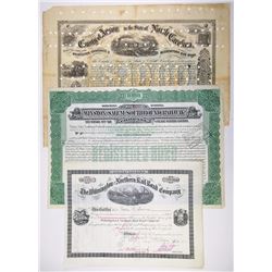 North Carolina Railroad Certificate I/C Trio, 1871-1937