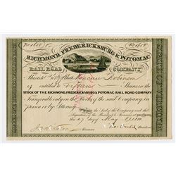 Richmond, Fredericksburg & Potomac Rail Road Co., 1880 I/C Stock Certificate