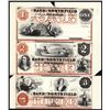 Image 1 : Bank of Northfield Uncut Sheet of 3 Proprietary Proofs Error - Mis-registration of Colors.