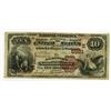 Image 1 : Hackensack National Bank. $10, 1882 Brown Back Ch#5921 E, National Bank Note.