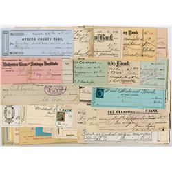 U.S. Checks, Drafts, Receipts and Miscellaneous Fiscal Documents ca.1850-1930's.