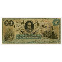 City of Helena, State of Arkansas, 1860-70?, Obsolete Banknote.