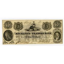 Mechanics and Traders Bank 1852 Obsolete Banknote.